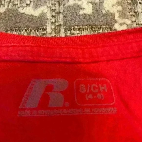 Kansas Jayhawks Women’s Russell Athletic Logo shirt Size Small color Red - Picture 3 of 5